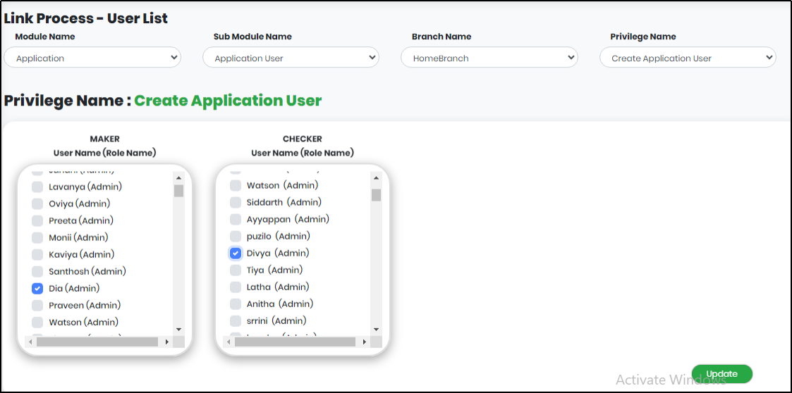 Setting Maker-Checker for Creating Application User Screen- CyLock